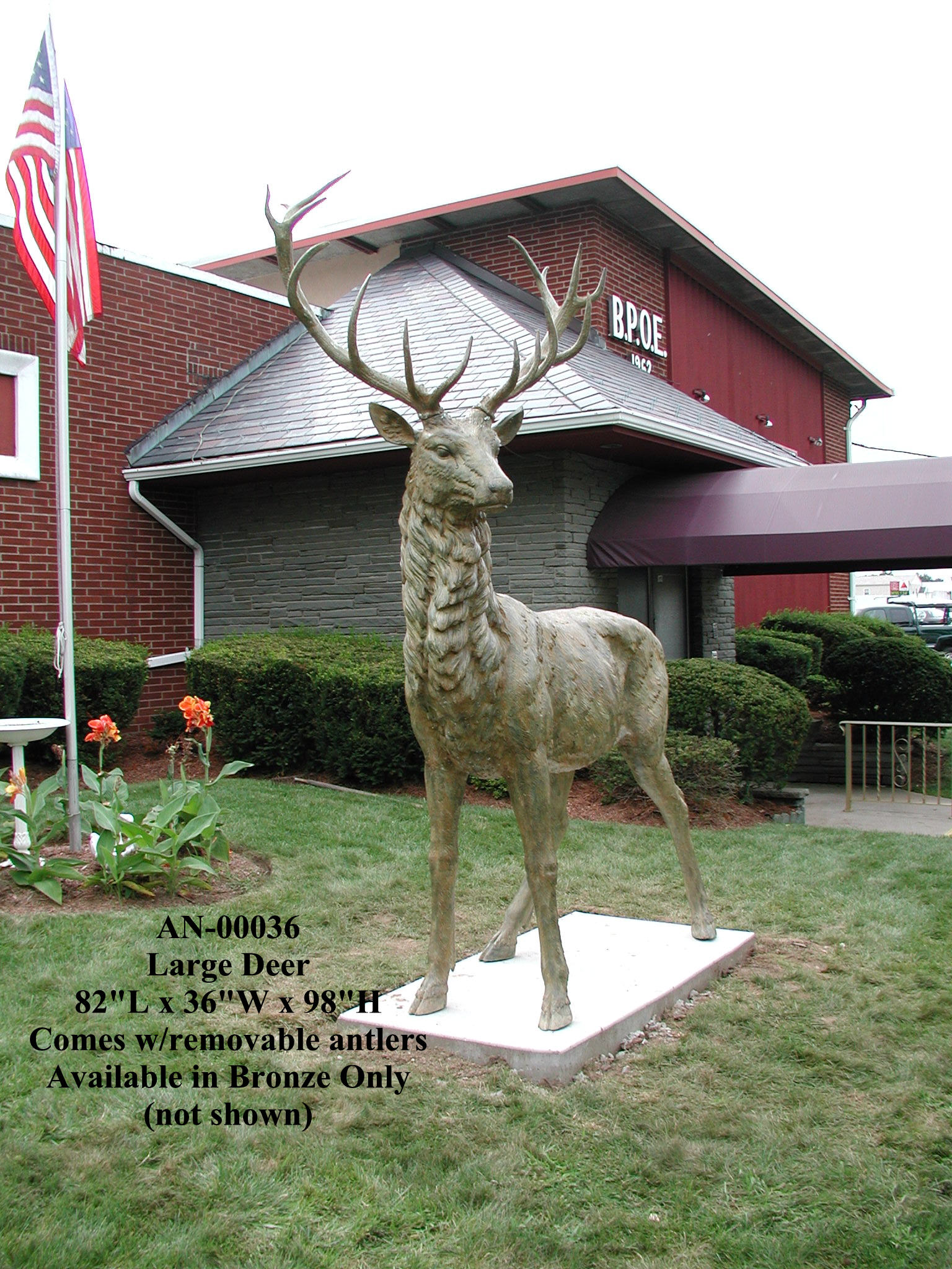 8.2 ft. Giant Bronze Elk - Click Image to Close